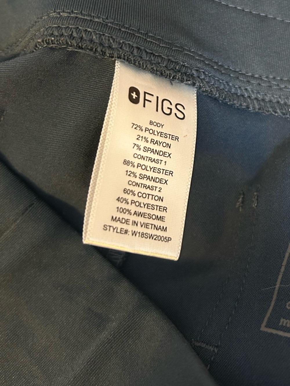 FIGS Zamora Jogger Scrub Pants Dark Harbor Size S/P - Picture 4 of 5